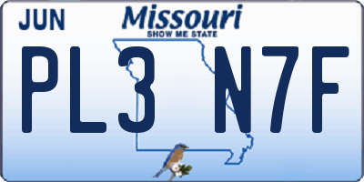 MO license plate PL3N7F