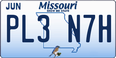 MO license plate PL3N7H