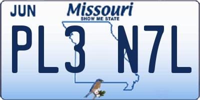 MO license plate PL3N7L