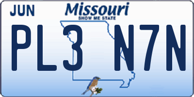 MO license plate PL3N7N