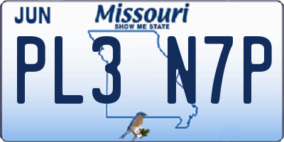 MO license plate PL3N7P