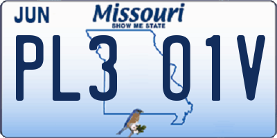 MO license plate PL3O1V