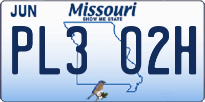 MO license plate PL3O2H