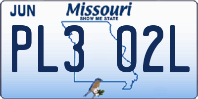 MO license plate PL3O2L