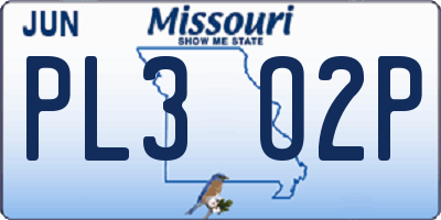 MO license plate PL3O2P