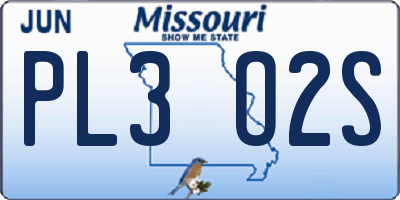 MO license plate PL3O2S