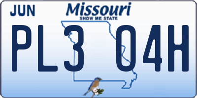 MO license plate PL3O4H