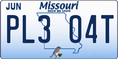 MO license plate PL3O4T