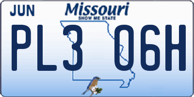 MO license plate PL3O6H