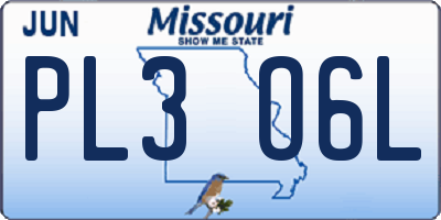 MO license plate PL3O6L