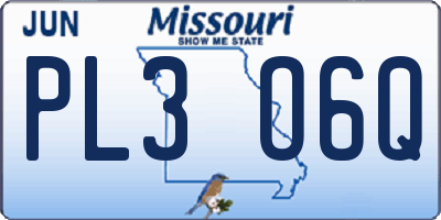 MO license plate PL3O6Q