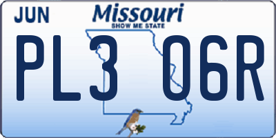 MO license plate PL3O6R