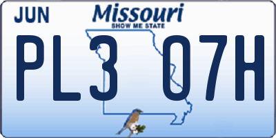 MO license plate PL3O7H