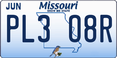 MO license plate PL3O8R