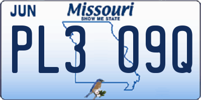 MO license plate PL3O9Q