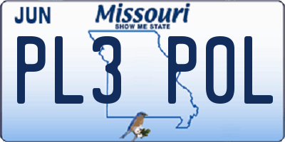 MO license plate PL3P0L
