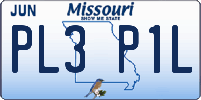 MO license plate PL3P1L