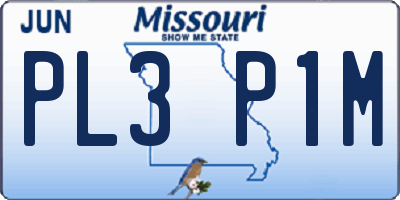 MO license plate PL3P1M
