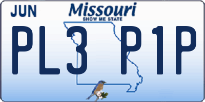 MO license plate PL3P1P