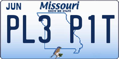 MO license plate PL3P1T