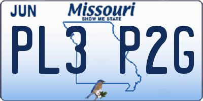 MO license plate PL3P2G