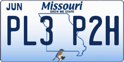MO license plate PL3P2H