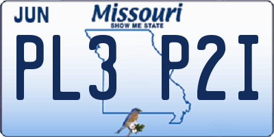 MO license plate PL3P2I