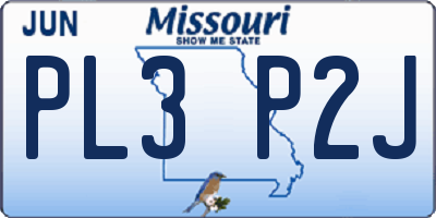 MO license plate PL3P2J