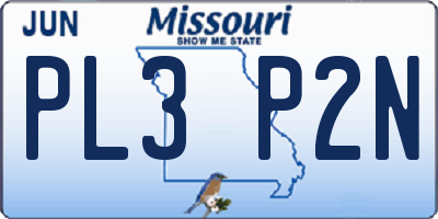MO license plate PL3P2N