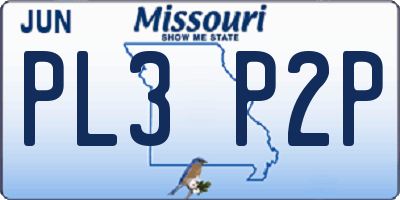 MO license plate PL3P2P