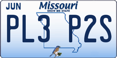 MO license plate PL3P2S