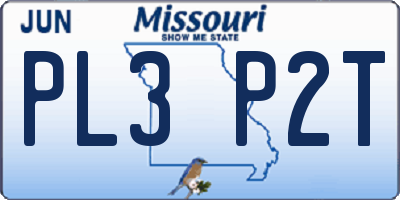 MO license plate PL3P2T