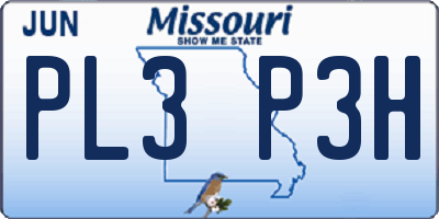 MO license plate PL3P3H