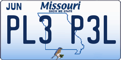 MO license plate PL3P3L