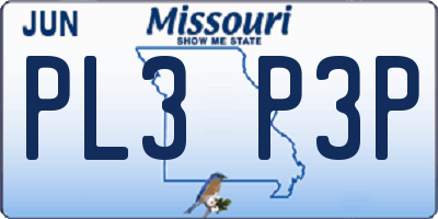 MO license plate PL3P3P