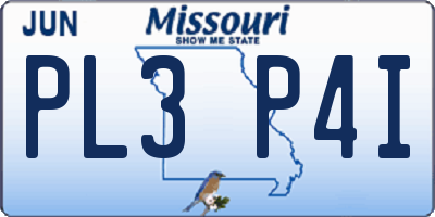 MO license plate PL3P4I