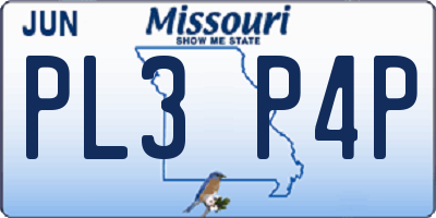 MO license plate PL3P4P