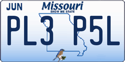MO license plate PL3P5L