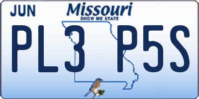 MO license plate PL3P5S