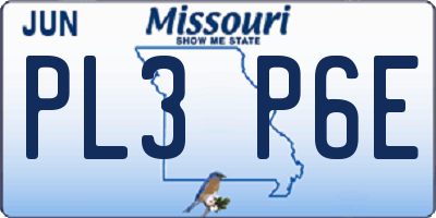 MO license plate PL3P6E