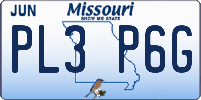 MO license plate PL3P6G