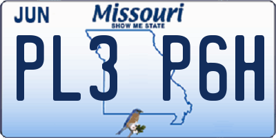 MO license plate PL3P6H
