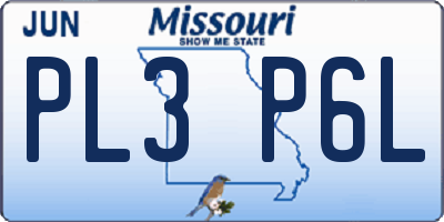 MO license plate PL3P6L