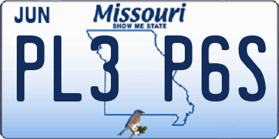 MO license plate PL3P6S