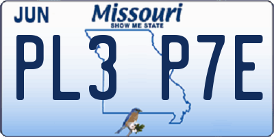 MO license plate PL3P7E