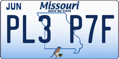 MO license plate PL3P7F