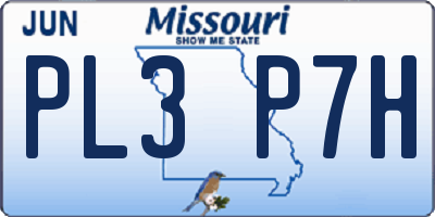 MO license plate PL3P7H