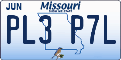 MO license plate PL3P7L