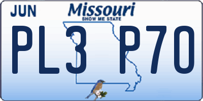 MO license plate PL3P7O