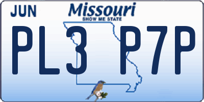 MO license plate PL3P7P